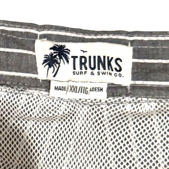 Trunks Surf & Swim Co. NWT Swim Trunks Gray and White Pinstriped Seersucker XXL - Picture 13 of 14